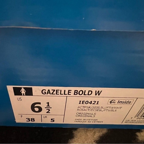 NWT Adidas Gazelle Bold Platform Shoes Active Pink Semi Blue Burst Sz Women 6.5 - Picture 4 of 4